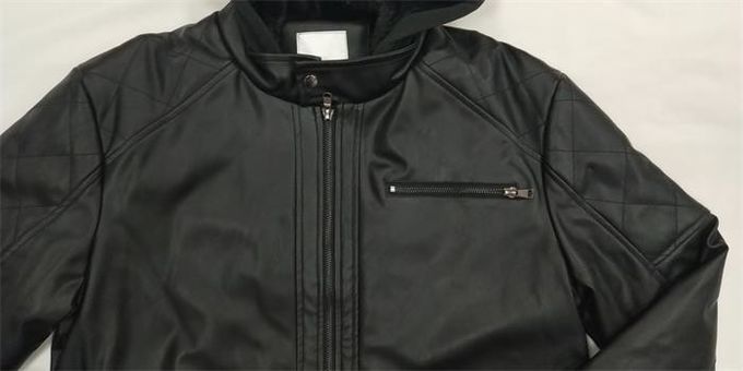 Shoulder Mens Padded Leather Jacket Short