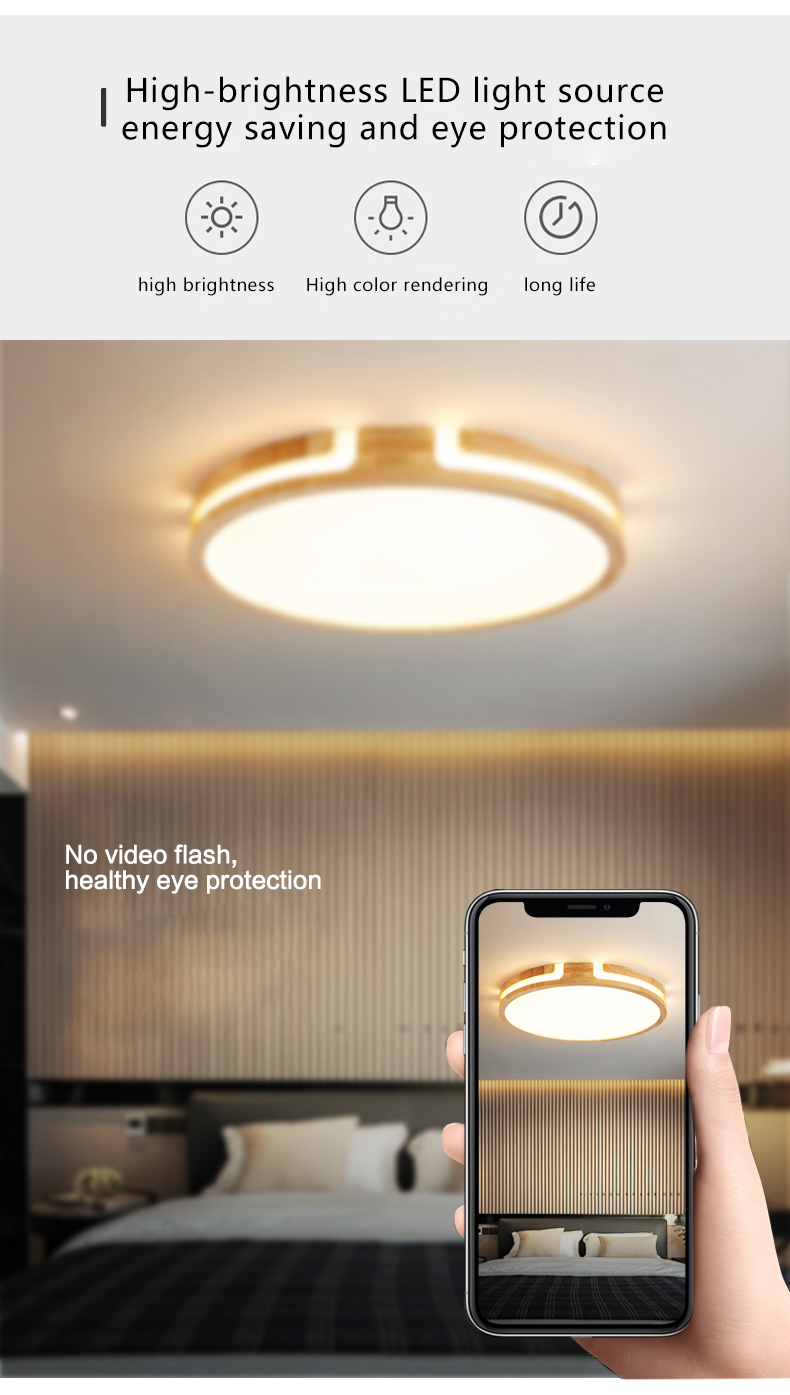 Wood Led Ceiling Lights For Living Room Bedroom Kitchen Ceiling Lamp(WH-WA-59）