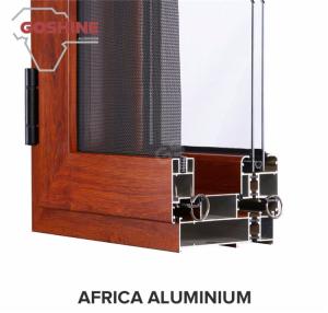 China T Shape Wood Finish Aluminium Profiles Length Customized For Glass Doors wholesale
