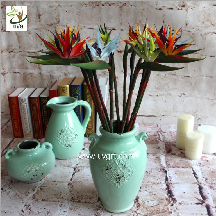 UVG FBP112 uk PU plastic artificial strelitzia reginae beautiful flower bouquet for party decoration