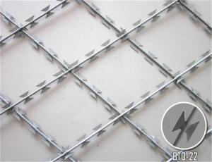 China 100mm*200mm hole size galvanized Welded Razor Barbed Wire Fence for safety protection wholesale