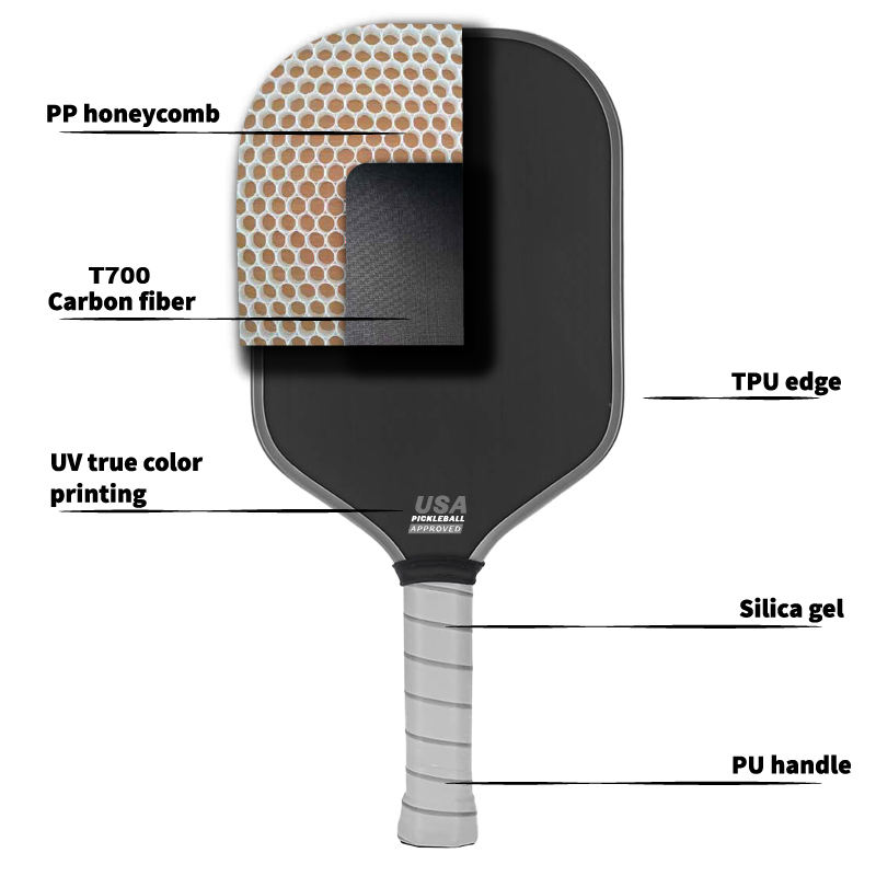 T700 Carbon Pickleball Paddle 16mm Custom Made Pickleball Paddles OEM ODM