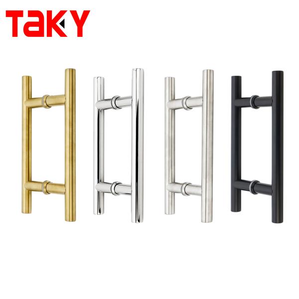 European Style Stainless Steel Tempered Glass Gold Pull Handle for Modern Door