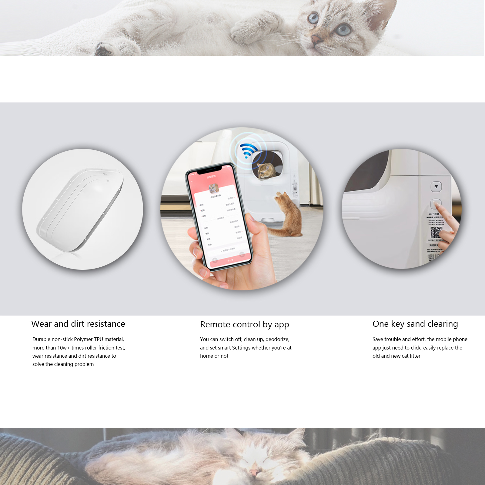 Smart Sift Cat Litter Box White 1-8kg Capacity Self-Cleaning and Smart Design