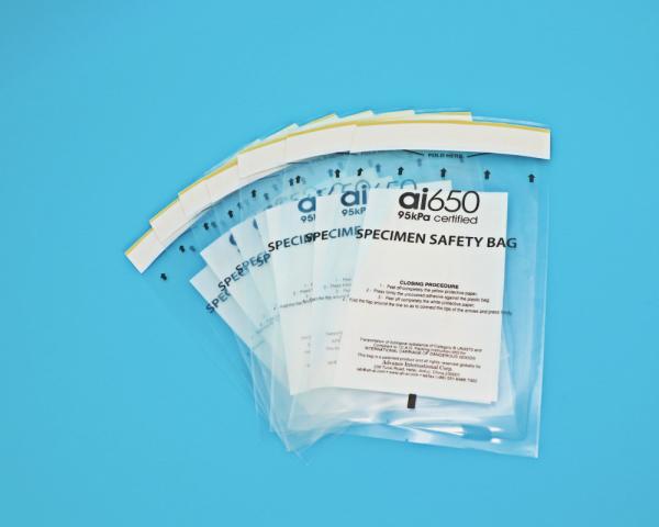 AI650 Disposable Medical Pet/PE 95kpa Biohazard Specimen Bags For Hospital Or