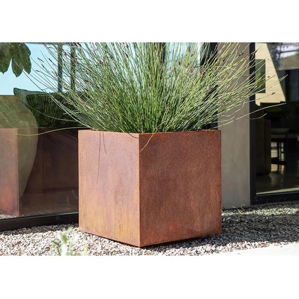 Weathering Steel Large Outdoor Flower Pot Weathering Steel Metal Flower Pot