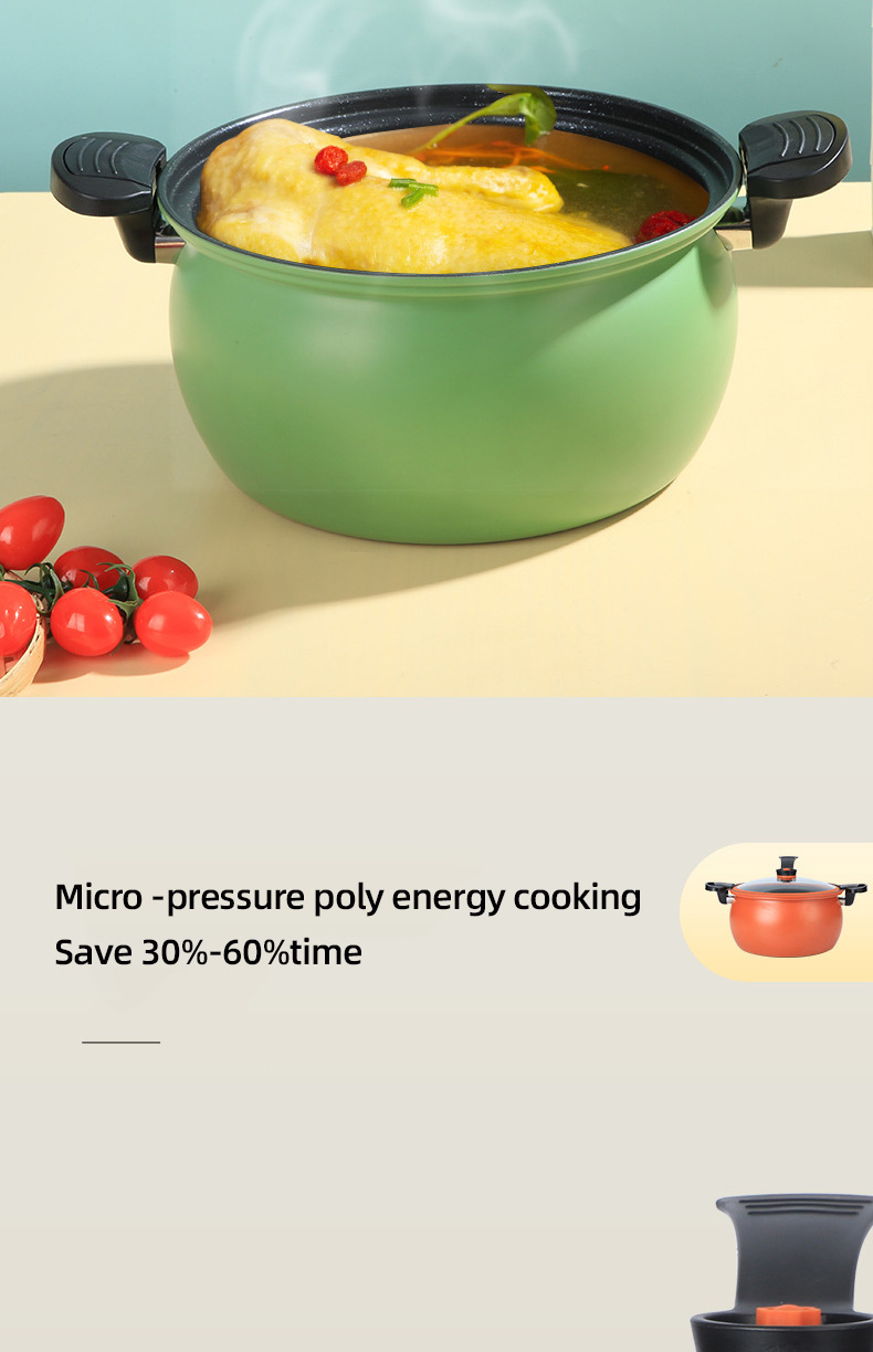 28cm Kitchen Cast Iron Maifan Stone Micro Pressure Cooker With Handle