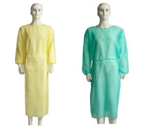 China Medical Surgical 60gsm Yellow Fluid Resistant Isolation Gowns wholesale