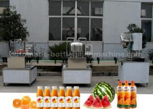 China Orange Small Scale Juice Bottling Equipment , Rotary Sealing Automatic Bottle Filling Machine wholesale