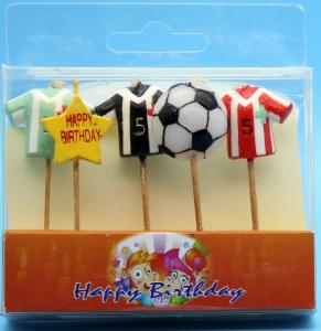 China Football Clothing Shaped Birthday Candles Paraffin Wax Material wholesale