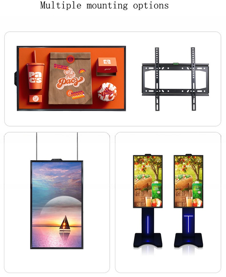 32" 43" Inch 2500-3000 Nit High Brightness LCD LED Advertising monitor Digital Signage video display with photo sensor