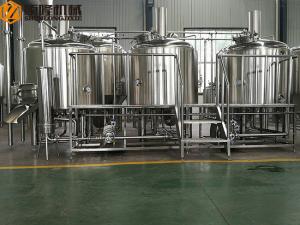China Three Vessels Brewhouse Equipment , 20HL Craft Brew House With Double Stage Cooling System wholesale