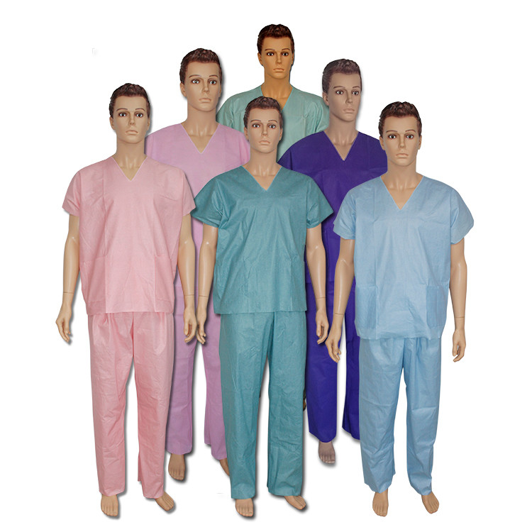 50gsm Blue Disposable Hospital Surgical Scrubs S/M/L/XL/XXL/XXXL/XXXXL