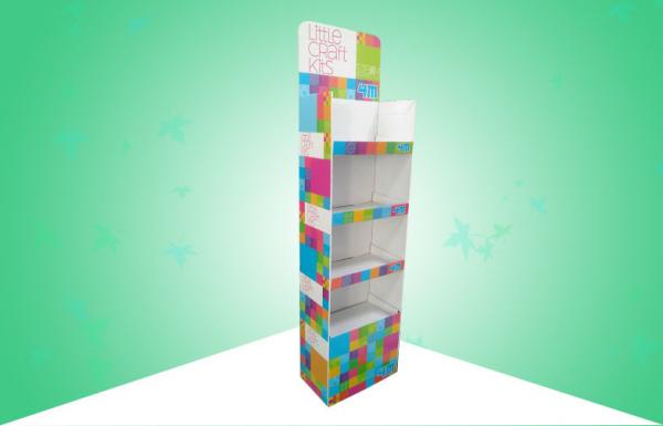 Quality Customized 4 Shelf Cardboard Display Stands Large space For Selling Little Craft Kits for sale