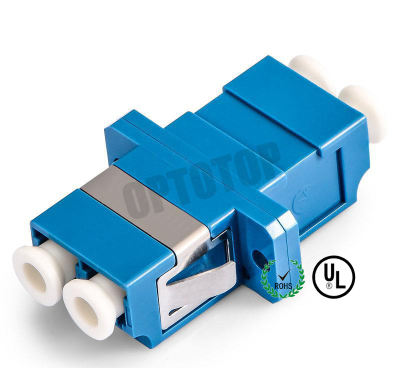Connector LC UPC Optical Fiber Adapter Simplex With Shutter , Blue Color