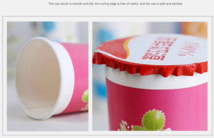 7 Oz Disposable Yogurt Paper Cup Eco Friendly 70mm OD 7.5g Weight