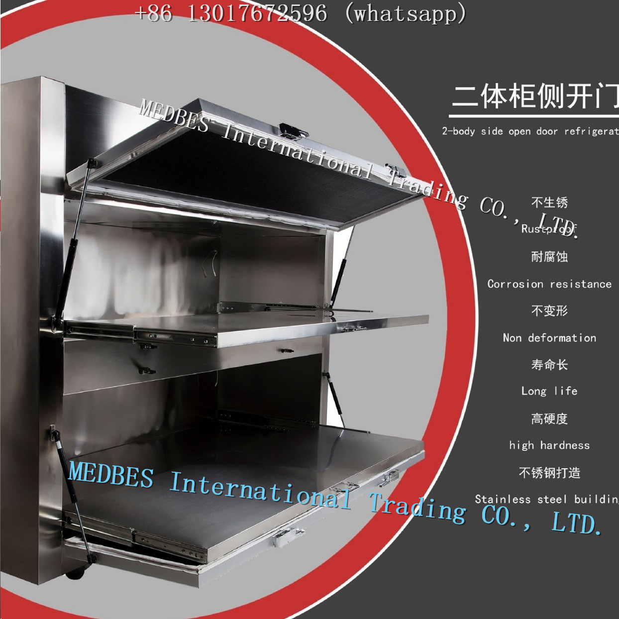Hospital Stainless Steel Mortuary Freezer Corpse Refrigerator Corpse Freezer with Six Body Chamber