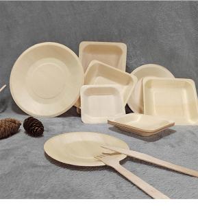 China Square Wooden Biodegradable Disposable Tableware Compostable For Wedding wholesale