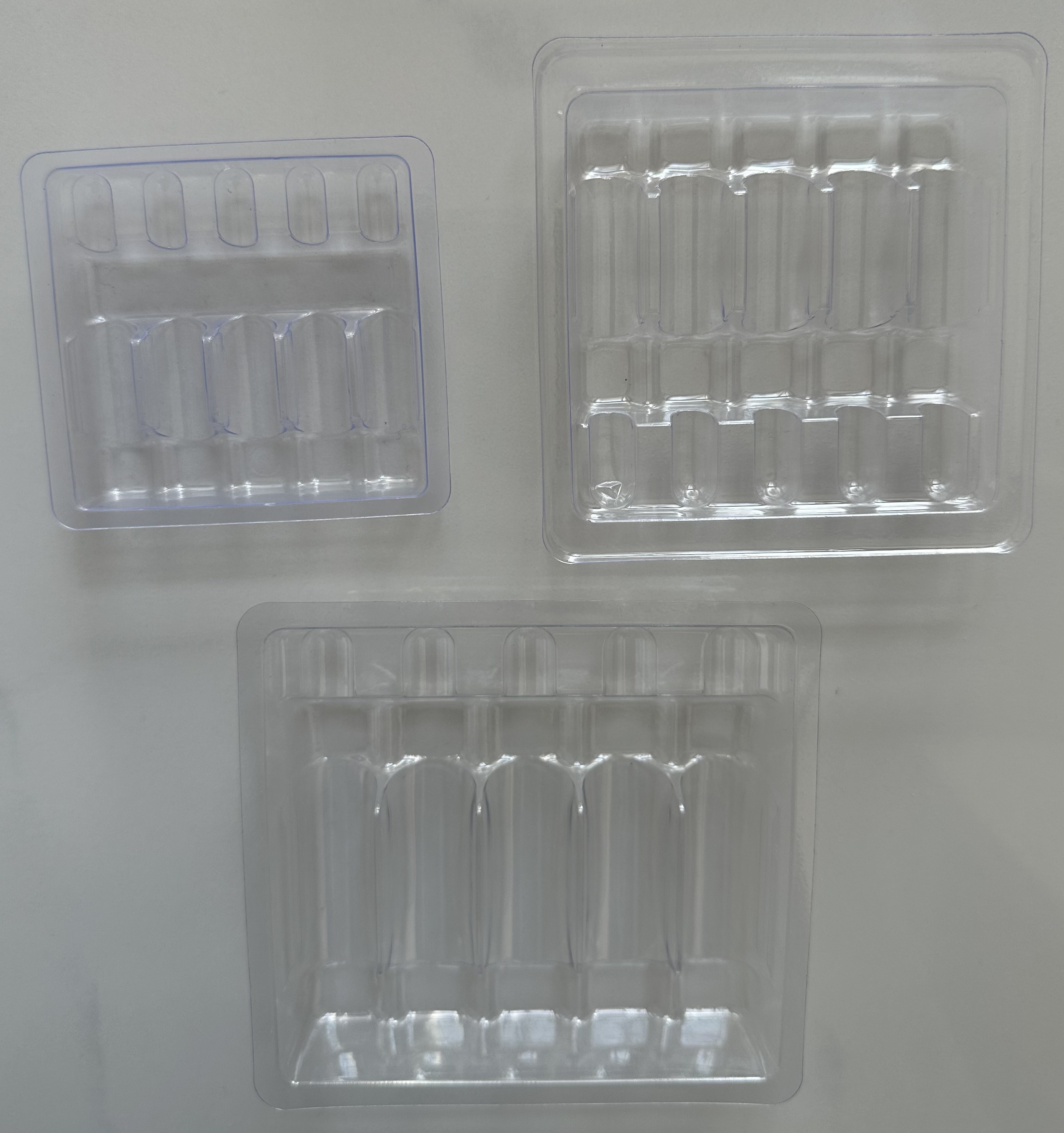 Customized Blister Tray Packaging For Water Injection 1ml 2ml 5ml 10ml PET Ampoule Tray