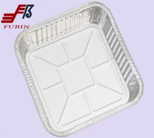 China Reheating Square Foil Trays 1400ml Foil Take Out Pans wholesale