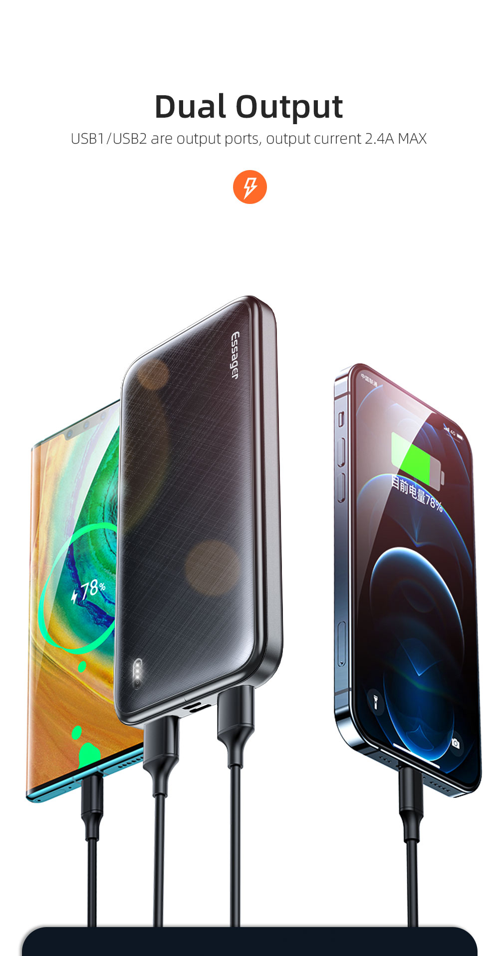 Micro 10000 Mah Power Banks Type C Dual Input Over Discharging For Phones