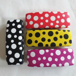 China Fashionable glasses cases with spot design leather wholesale