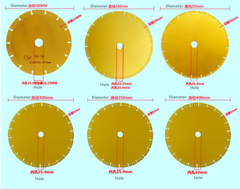 400mm Vacuum Brazed Diamond Blades For Cast Iron Cutting