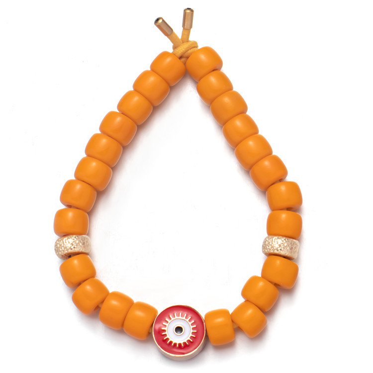 Eve Eyes Enamel Forte Beads Bracelet Elastic Adjustable With 2.0mm Enlarge Hole
