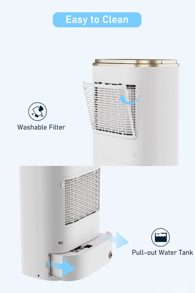 5.5L Household Rotary Dehumidifier Air Purifier 2 In 1 With Hidden Handle