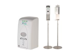 China Hospital Sanitizer Dispenser Stand , White Stand Alone Hand Sanitizing Stations wholesale