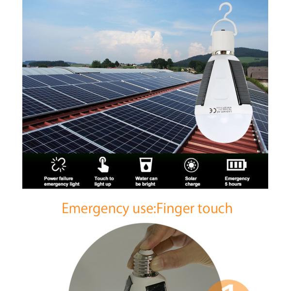 Portable Solar Emergency Lights USB Rechargeable For Power Outage Failure Camping Hiking