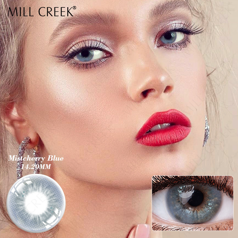 KSSEYE Sparkle Natural Blue Contact Lenses Real Colored Contacts 14.2mm