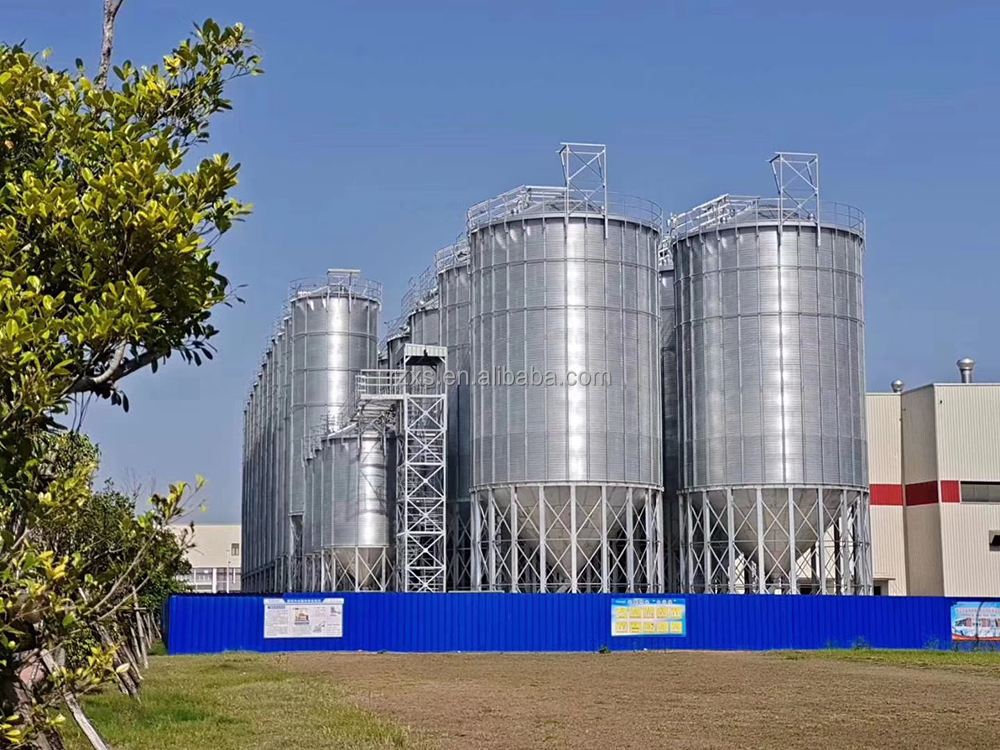 STGF50 5000 Ton Maize Rice Wheat Storage Machine Spiral Ventilation Corrugated Steel Grain Silo