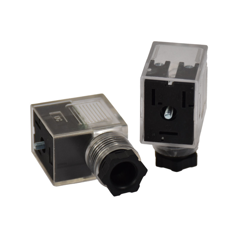 3 Pin Female Solenoid Valve Connector Form B IEC Standard