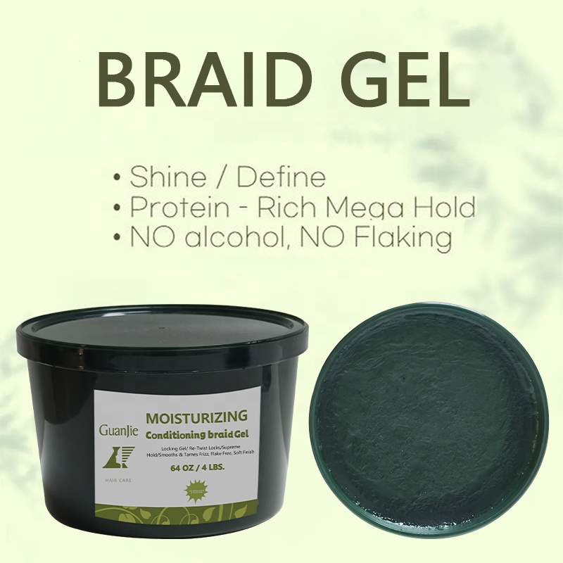 64oz Water Base Hair Styling Wax Gel for Curly Hair Strong Hold Braid Edge Control Gel