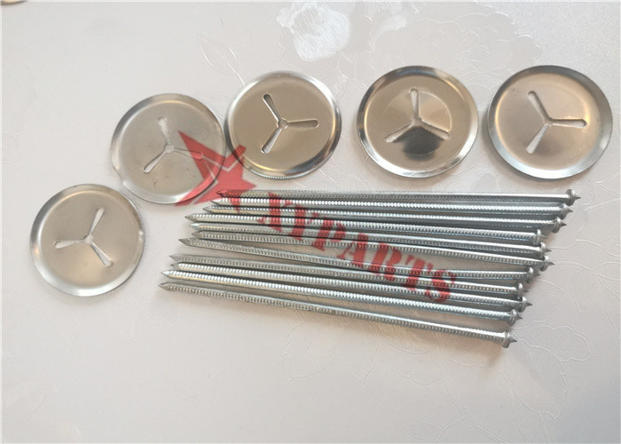 12ga Galvanized Steel Marine CD Weld Pins With Self Locking Wahser For Thermal Insulation