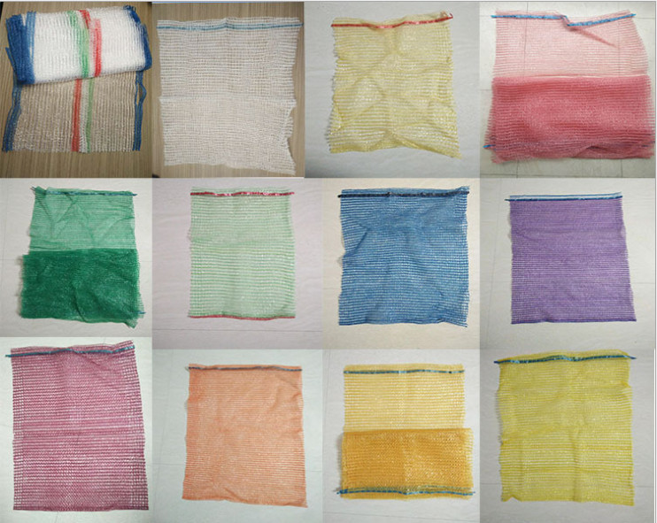 Violet Color Mesh Netting Bags Plastic Raschel Drawstring Bagonions Garlic Pepper Lemono