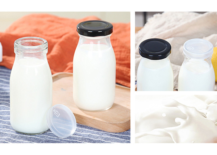 200ml 250ml 350ml Glass Juice Bottles , Unique Glass Drinking Bottles
