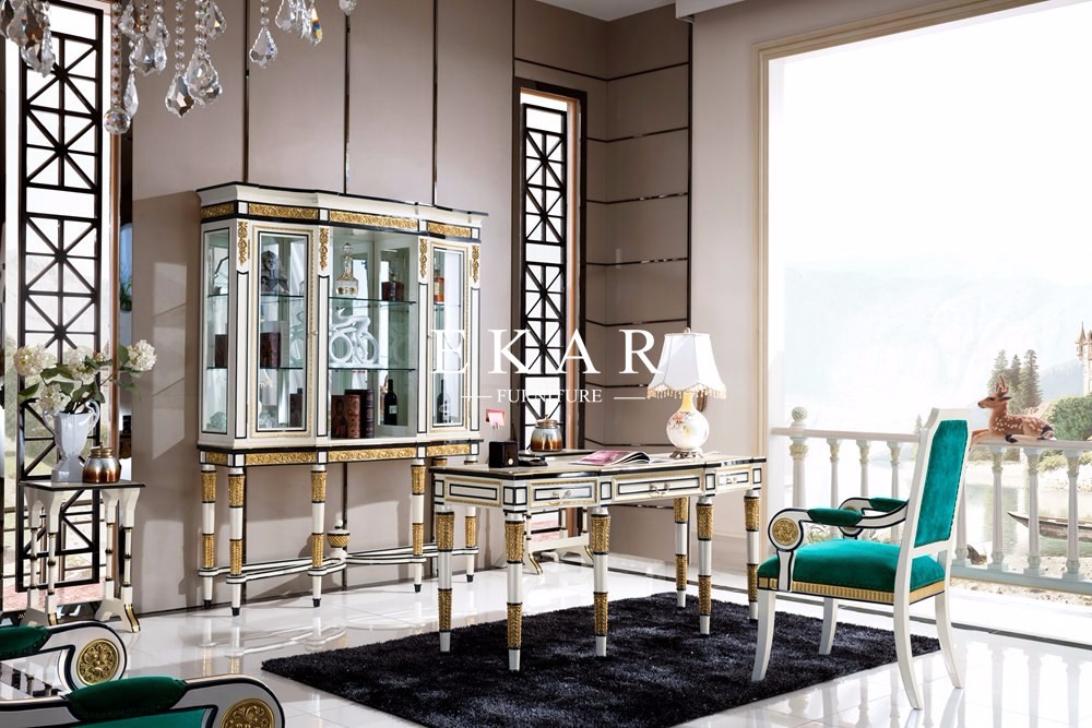 Living Room Home Office Wooden Bookcase With Glass Doors FLN-M-SG201