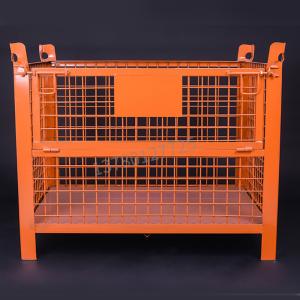 China Lockable Folding 50*100mm 1000KG Capacity Steel Pallet Cages wholesale