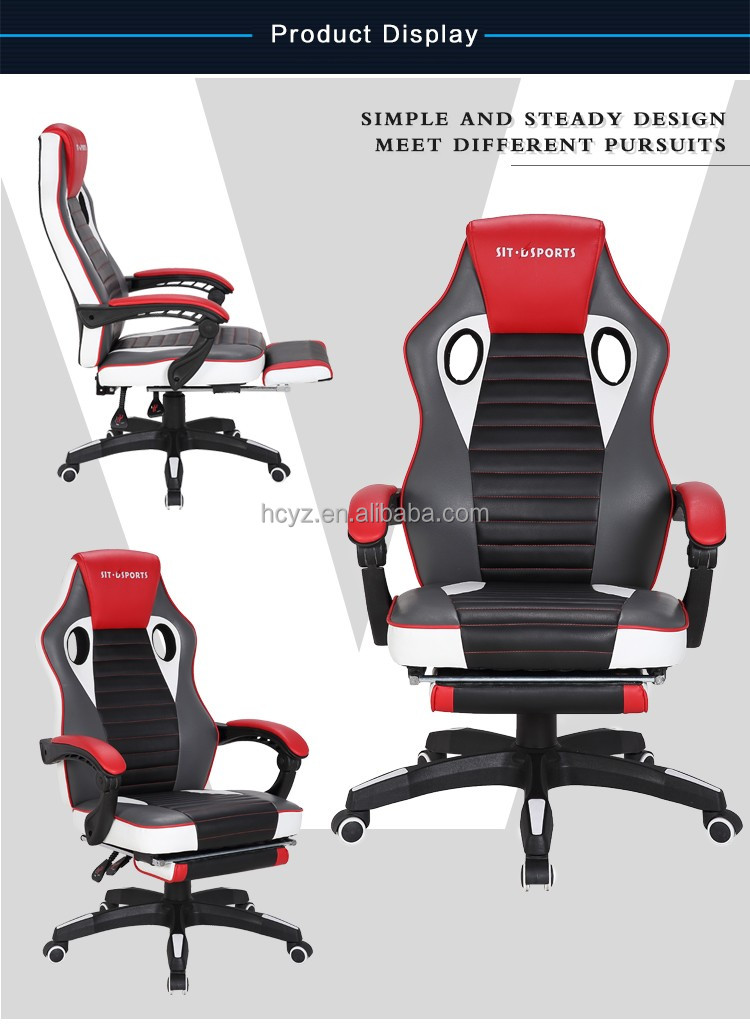 HCYZ OEM Racing Style Leather Office Gaming Chair For Children Metal Type Iron Swivel