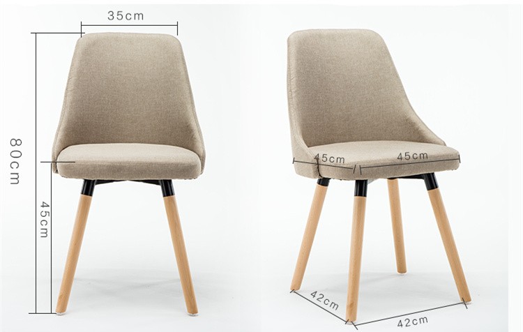 Anti Slip Wooden Dining Chairs / Cotton Fabric Beetle Dining Chair For Hotel