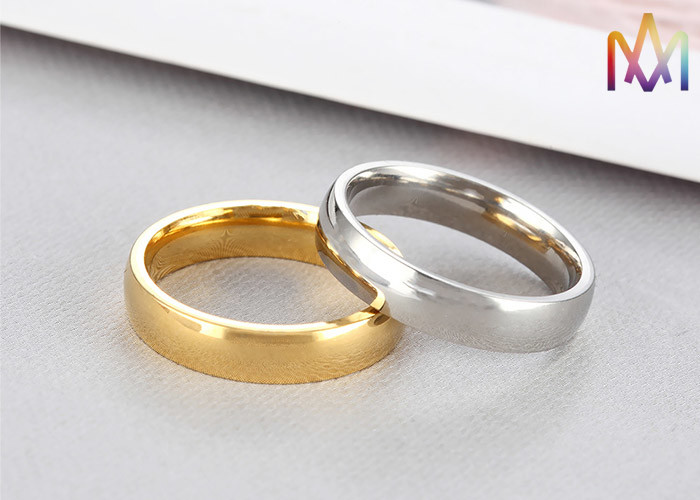 Simple Style Rustproof Stainless Steel Engraving Ring
