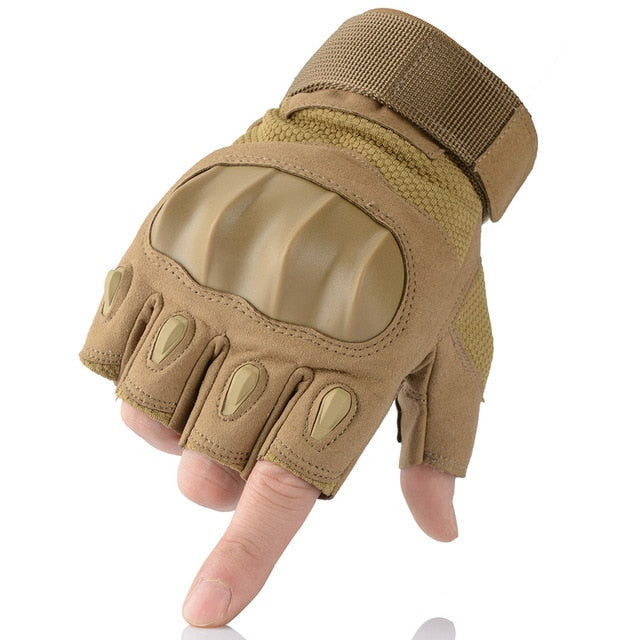 Wear Resistant Hard Knuckle Tactical Glove Half Finger Military Protective Equipment