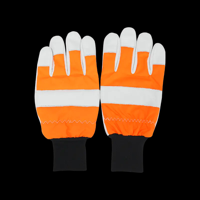 Cowhide Leather Cut Resistant Chain Saw Work Gloves, chain saw leather glove, chain saw cowhide leather glove