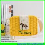 LDTT-014 light pink straw bags for girls, fashion rattan handbags with metalic