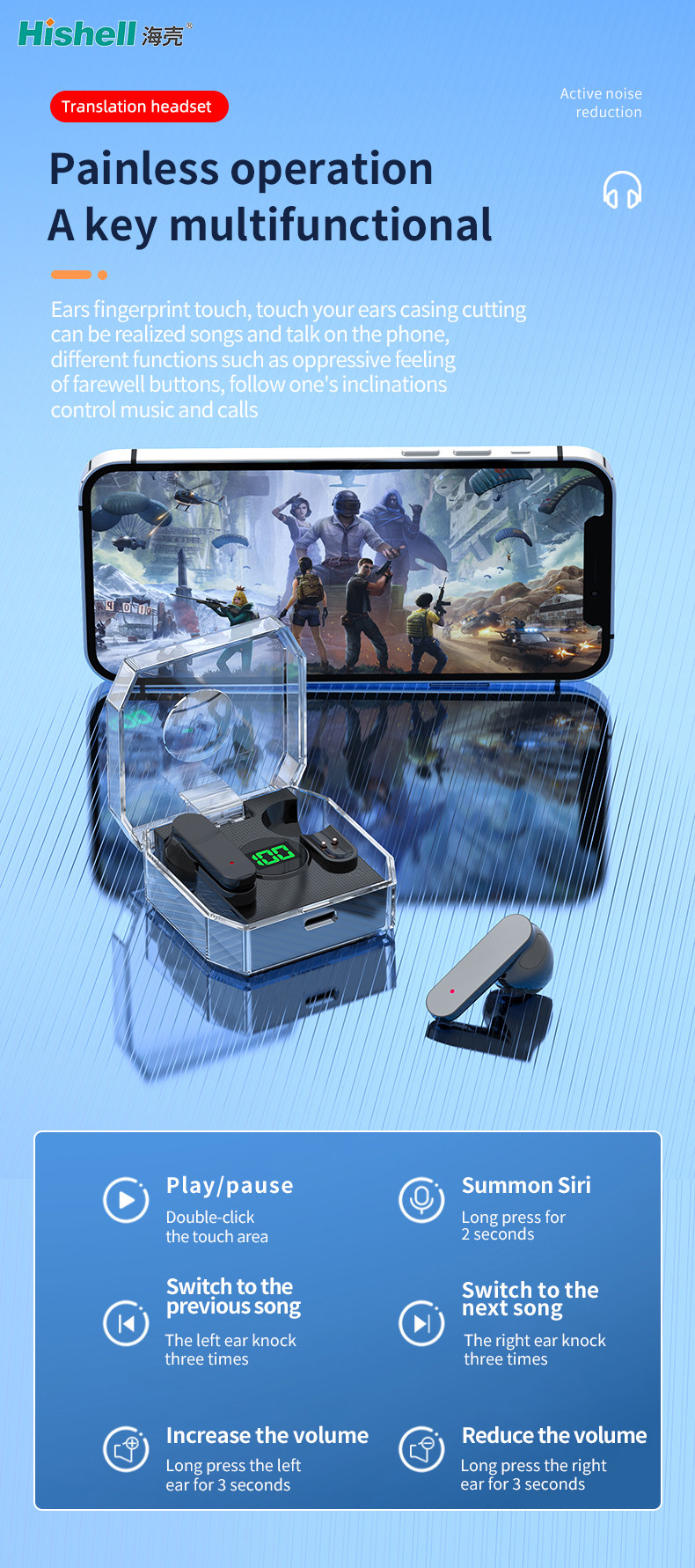Multiple Color K30 Wireless Translation Earbuds Online Translate 144 Languages