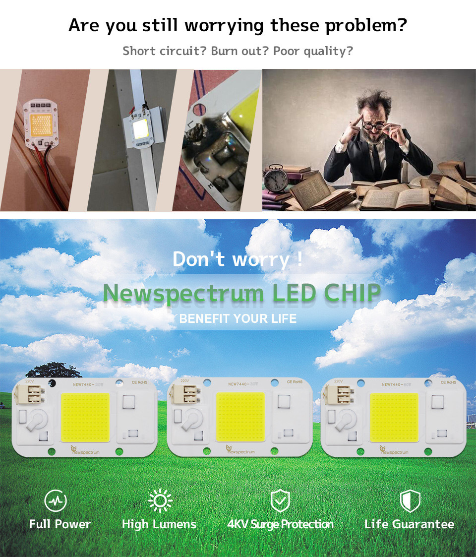 Warm White Light 50 Watt Cob Led Chip Energy Saving Design Superior Waterproof