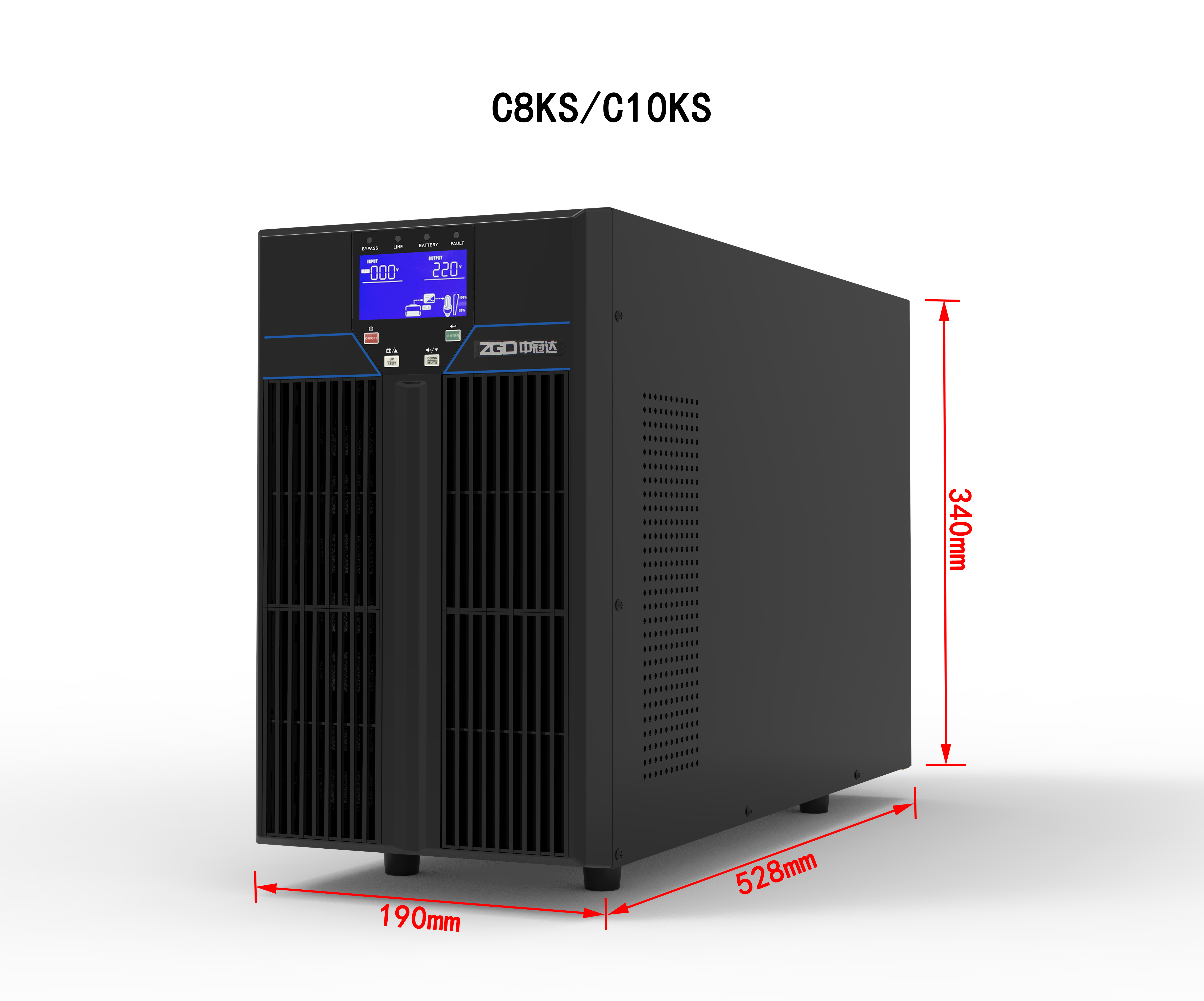 100-240VAC 10kw High Frequency Online UPS 10kva Pure Sine Wave Snmp Card