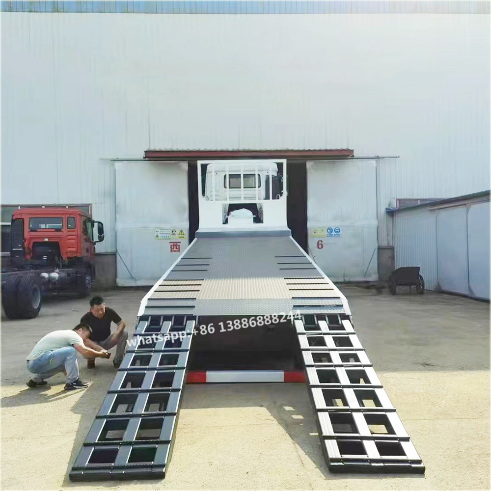 Shacman Export Model Front Lift 30 Tons Flatbed Truck Self-unload Truck Flatbed Transporter